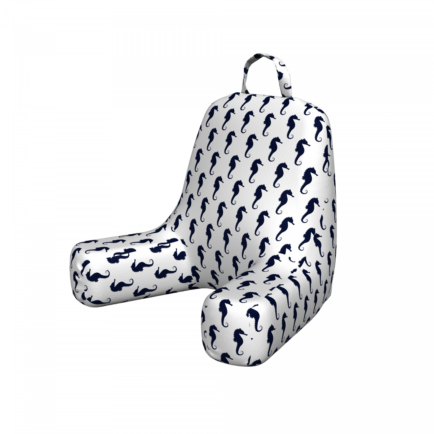 Geometric Reading Pillow, Seahorse Silhouette Pattern Sea Creatures