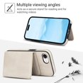 thumbnail image 2 of Decase for iPhone 16e Flip PU Leather Back Cover with 2-in-1 Detachable Magnetic Wallet with 5 Card Slots Compatible Mag-Safe and RFlD Blocking Kickstand and Wireless Charging,White, 2 of 6