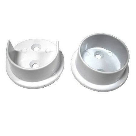 Nuk3y Heavy Duty Metal Steel Closet Pole Socket Set 1 1 2 White