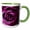 Green/White, variant on 3drose, Image of Macro Plum Color Rose with All Its Layers, 11oz Two-tone Yellow Mug