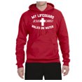 thumbnail image 2 of Wild Bobby, My Lifeguard Walks on Water Jesus Christ Bible | Mens Inspirational/Christian Hooded Sweatshirt Graphic Hoodie, Red, Medium, 2 of 3