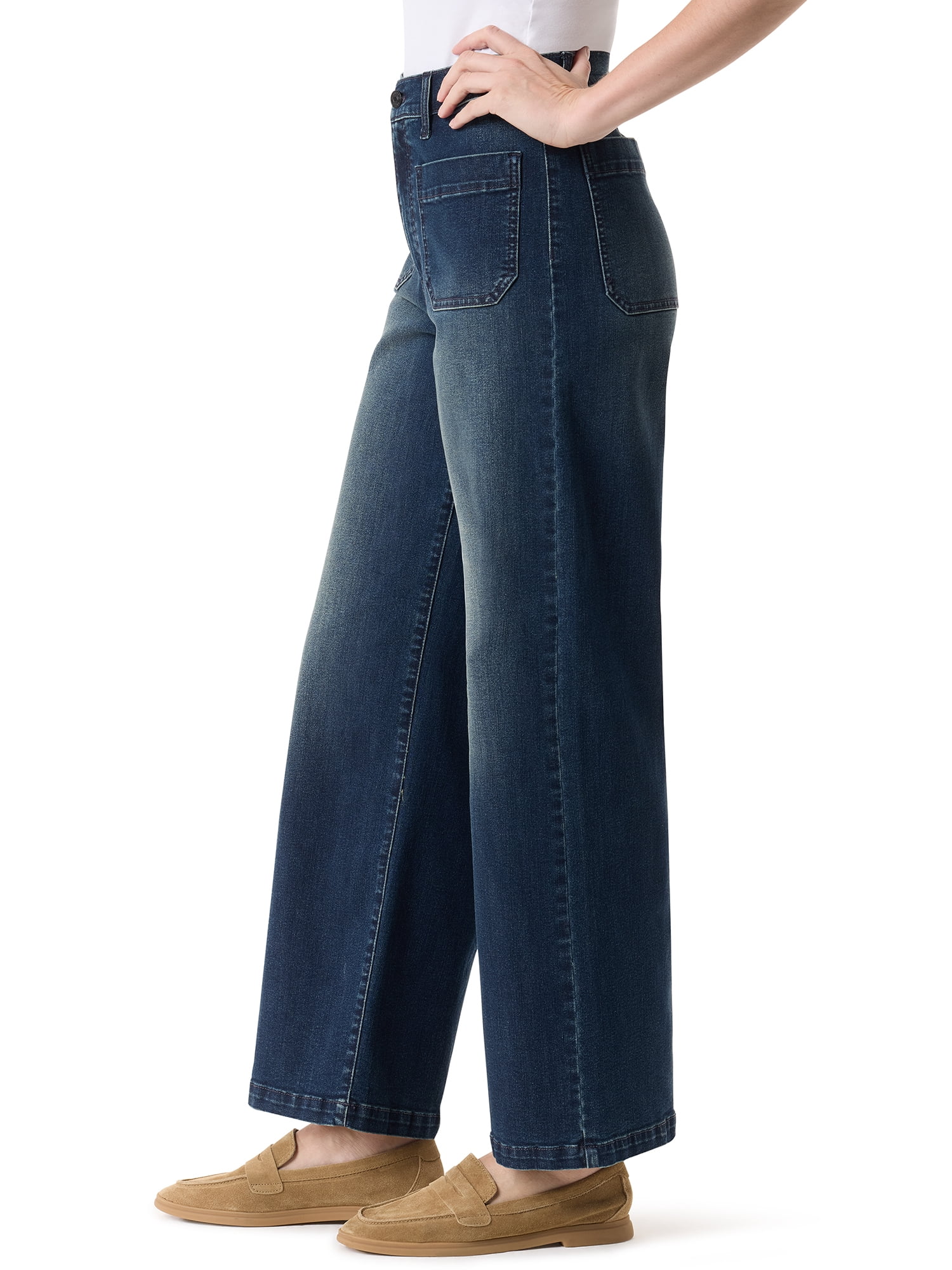 Gloria Vanderbilt Swan Series Women's Patch Pocket Wide Leg Jeans, Sizes 6-18