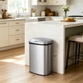 thumbnail image 3 of Innovaze 13 Gallon Motion Sensor Trash Can, Stainless Steel Oval Kitchen Garbage Can, Silver, 3 of 9