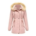 thumbnail image 2 of Lindreshi Winter Coats for Women 2023 Trendy Womens Warm Long Coat Hoodies Collar Jacket Slim Winter Parkas Outwear, 2 of 8