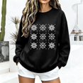 thumbnail image 2 of Jsaierl Merry Christmas Sweatshirts Womens Funny Snowflake Graphic Sweatshirt Ladies Soft Pullover Round Neck Holiday Long Sleeve Tops S-2XL, 2 of 6