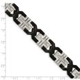 thumbnail image 4 of Stainless Steel Brushed and Polished Black IP-plated With CZ 8.25in Chain ; for Adults and Teens; for Women and Men, 4 of 4