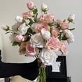 thumbnail image 3 of Artificial Ranunculus Asiaticus 2 Head Realistic Fake Silk Flower with Stem Home Office Wedding Party Faux Flower Decoration, 3 of 8