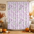 thumbnail image 2 of Pink Purple Spring Floral Shower Curtain Set - 48" x 72" Washable Bathtub Curtain with 12 Hooks, Green Botanical Wildflower Blossoms Waterproof Fabric Stall Shower Curtains for Bathroom Décor, 2 of 8