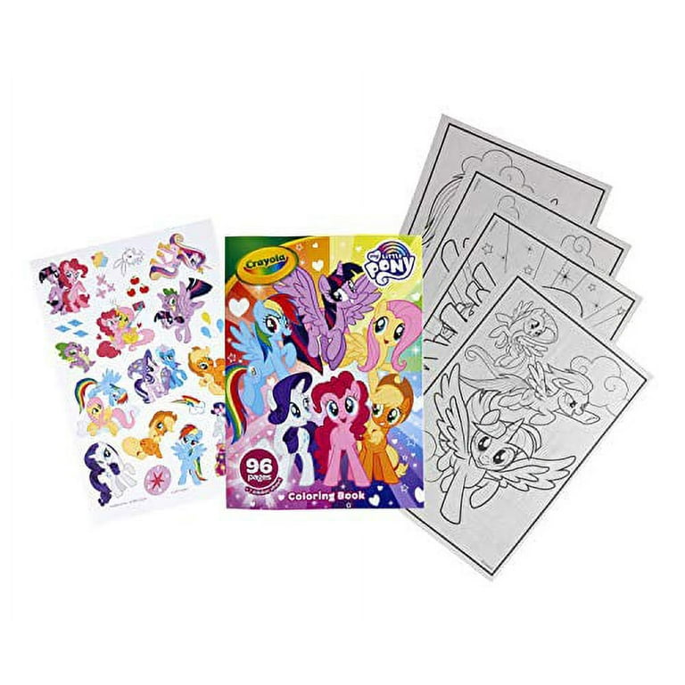  Crayola My Little Pony Coloring Pages and Stickers, Gift for  Kids, Ages 3, 4, 5, 6