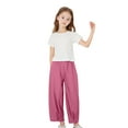 thumbnail image 7 of Lenpel Toddler Baby Girls' Pants Summer Casual Elastic Waist Wide Leg Pants Lightweight Palazzo Trousers 1-11 Years, 7 of 7