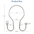 thumbnail image 4 of TABGIME Balanced Glide Polished Nickel Rustproof Metal Shower Curtain Rings Double Hooks, 24 Count-Decorative Cylinders, 4 of 5
