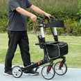 thumbnail image 2 of HOMCOM Folding Rollator Walker with Large Seat, Backrest, Baf, Black, 2 of 10