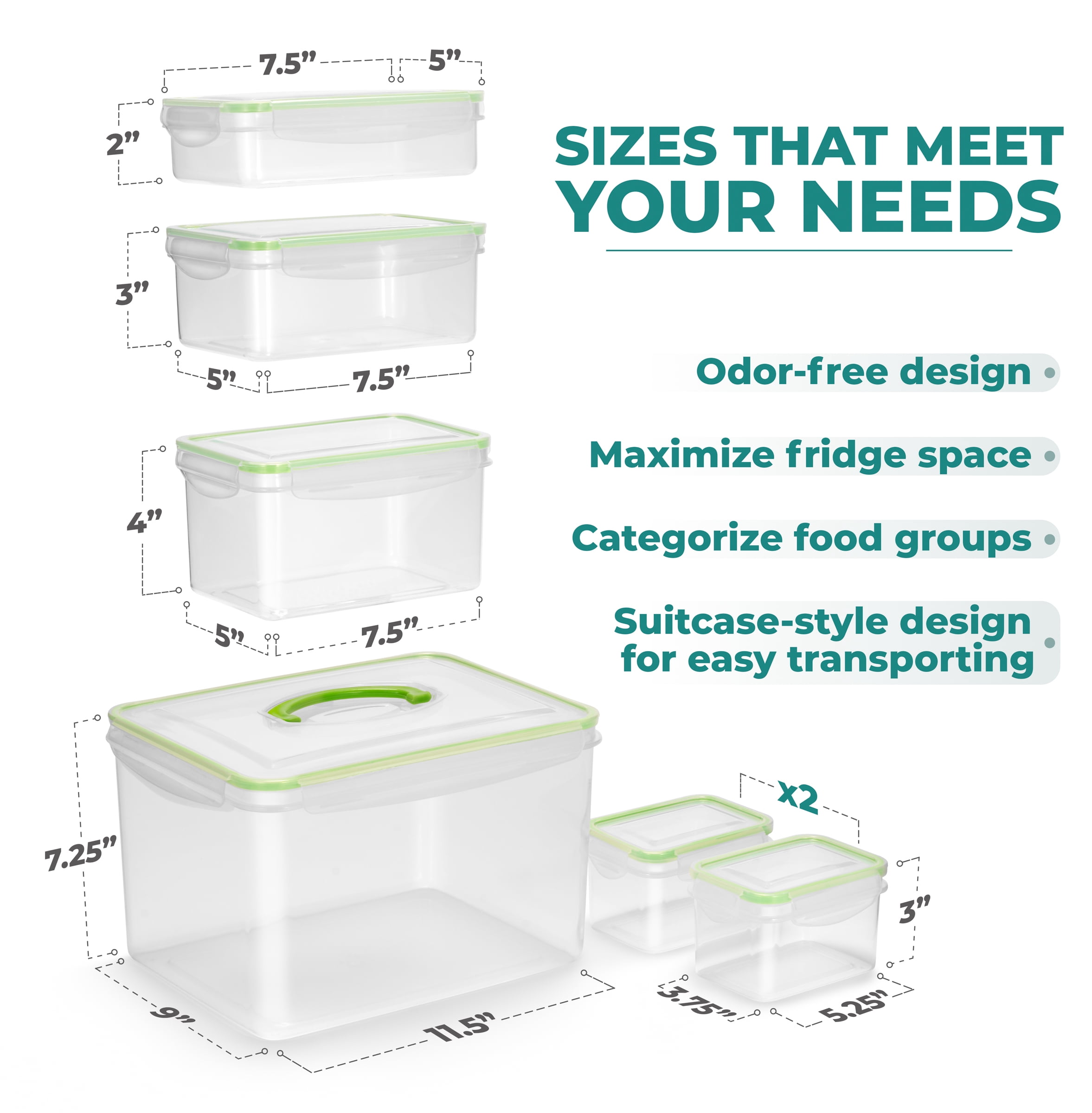 Sorbus 6-Piece Airtight Storage Containers with Snap-on Lids, BPA-Free, Kitchen & Home