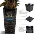 thumbnail image 6 of Worth 2 Pack 22" Tall Plastic Square Tapered Planter with Inside Pots, Black, 6 of 11
