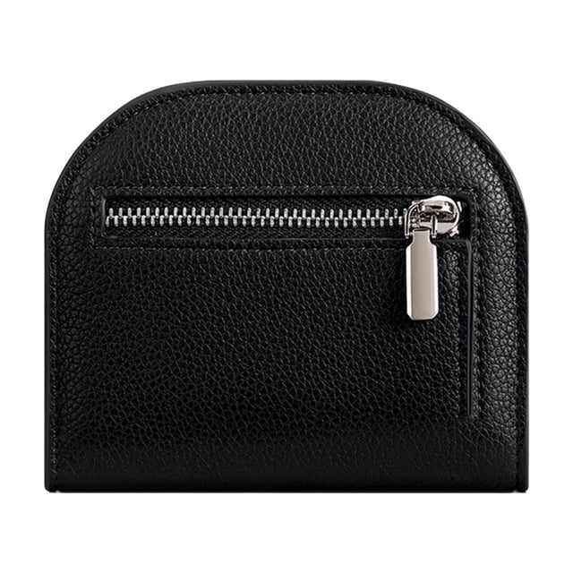 Leather Coin Purse Semicircle Mini Womenssolid Color Coin Purse High-End Multi-Slot Card Bag