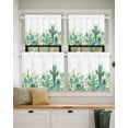 thumbnail image 2 of Watercolor Cactus Short Blackout Curtains 30Inch Long Hand Painted Flowers Retro Rod Pocket Kitchen Curtains, 2 Panels Thermal Insulated Room Darkening Drapes for Bedroom, 30"W x 30"L, 2 of 5