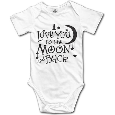 

I Love You to The Moon and Back Infant Climbing Short Sleeve cloths One-Piece Baby Bodysuit Clothes