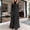 Black, variant on Women Long Sleeve Half Turtleneck Fall Dress Bohemian Relaxed Fit Maxi Flared Tiered Dress (Navy XXL)