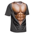 thumbnail image 5 of Nmnitkp Funny Shirts Men Half Shirts Leaks Muscle Muscle Fitness Chest T-Shirts 3D Print Fashionable and Cool Mens T-shirts Graphics Pattern Crewneck Short Sleeve Tees(Plus Size）, 5 of 5