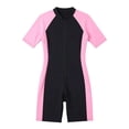 thumbnail image 3 of Ticikt Women's Short Sleeve Rash Guard Swimsuit Top with Built in Bra Swim Shirt UPF50+ Zip Up Quick Drying Bathing Suit,Color:Pink,Size:XXL, 3 of 4