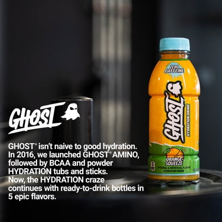 GHOST® HYDRATION ZERO SUGARS SPORTS DRINK, ORANGE SQUEEZE, 16.9 FL OZ