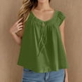 thumbnail image 2 of Htigea Clearance Women Summer Front Tank Tops Cap Sleeve Pleated Babydoll Tops Casual Loose Fit Going Out Flowy Shirt Clearance Sale Green,S, 2 of 6