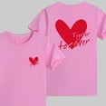 thumbnail image 5 of WREESH Family Matching T-Shirts for Men Comfortable Crew Neck Short Sleeve Tops with Heart Prints for Family Outings Pink, 5 of 5