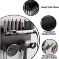 thumbnail image 6 of 2-in-1 Hair Dryer and Styler Holder - Waterproof, Wall Mounted Organizer for Bathroom, Bedroom, Salon - Fits Curler, Diffuser & Accessories, 6 of 8