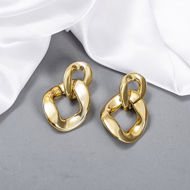 Nuevos pendientes de gota de cadena de acrílico de color sólido Simple para mujer moda coreana exageración grandes pendientes regalo joyería Tan Jianjun unisex