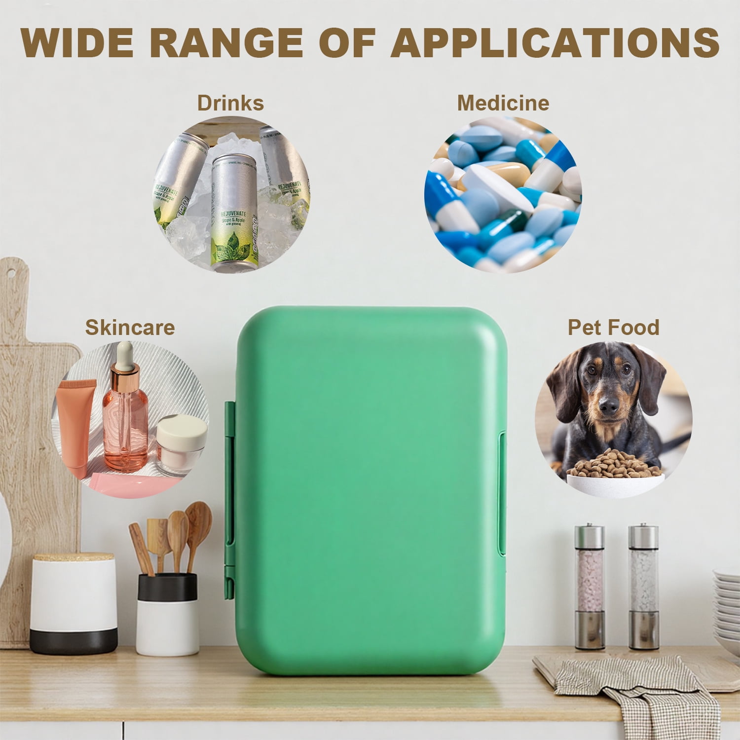 4L/6Can Mini Fridge, Retro Design ,Portable Skincare refrigerator, Small Cooler for Car & Home Use