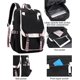 thumbnail image 5 of Mochila para adolescentes Mochila para estudiantes de secundaria Mochila para exteriores con puerto de carga USB (negro rosa), 5 of 5