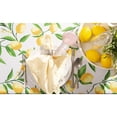 thumbnail image 5 of Contemporary Home Living Lemon Bliss Zippered Round Outdoor Tablecloth - 60" - White and Yellow, 5 of 6