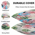 thumbnail image 6 of Outdoor Waterproof Pillow Covers Pack of 2, Summer Vibes Flamingo Summer Tropical Plants Palm Leaves Decorative Throw Pillowcases Cushion Covers for Garden Patio Tent Sofa Couch, 16x16 inch, 6 of 8