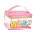 thumbnail image 1 of Bolso de cosméticos con purpurina de PVC, bolsa de cosméticos con cremallera, bolsa organizadora de maquillaje transparente para eventos deportivos de Rosa, 1 of 10