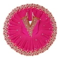 thumbnail image 2 of IBTOM CASTLE Girls Ballet Leotards with Platter Tutu Professional Hard Organdy Camisole Skirt Dancewear 7-8 Years Hot Pink, 2 of 8