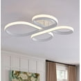thumbnail image 2 of Modern LED Ceiling Lighting, Dimmable Semi Flush Mount Ceiling Light Fixture, White Contemporary Curved Rings Chandelier 45W 2250lumens for Dining Room Kitchen Living Room Bedroom Hallway Entryway, 2 of 14
