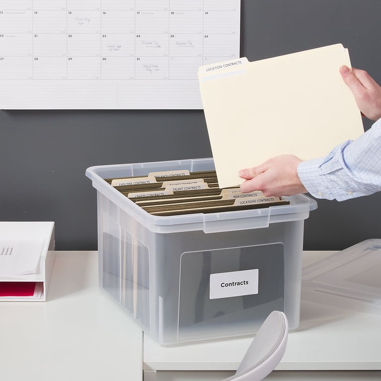 Staples Plastic Hanging File Storage Box, Clear, Stackable photo 7