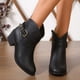 thumbnail image 5 of Amzcrzy Zapatos de mujer,Zapatos de mujer,Zapatillas de mujer, Zapatos de mujer, punta puntiaguda, color cálido, informal, retro, tacón bajo, costuras, cinturón, moda, botines hasta la mitad del tobi, 5 of 6