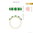 thumbnail image 4 of ANGARA Natural Half Eternity Five-Stone 1.2 ct Emerald Halo Ring in 14K Yellow Gold for Women (Size-4mm) | May Birthstone, Birthday, Anniversary, Jewelry Gift for Women | Natural Emerald Ring, 4 of 9