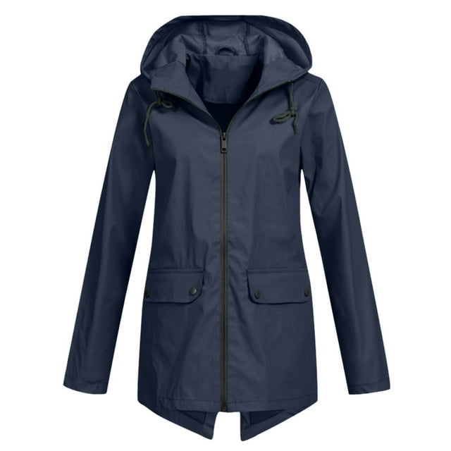 Women's Lightweight Hooded Anorak Jacket Windproof Raincoat with Secure Pockets for Outdoor Workout Activities