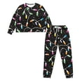 thumbnail image 2 of DISNIMO Light Bulb Print Womens 2 Piece Pajama Sets Christmas Long Sleeve Sleepwear Crew Neck Pullover Top with Long Pants Loose Fits Nightwear with Pockets, L, 2 of 7