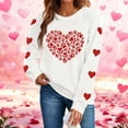 thumbnail image 2 of Fewfanhot Women Clothing Valentines Day Love Heart Shirts Casual Valentine Pullover Long Sleeve Tops, 2 of 8
