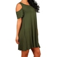 thumbnail image 3 of SMihono Women's Summer Cocktail Casual Dress Above Knee Solid Sundress Crew Neck Babydoll Pleated Swing Loose Fit Smocked Pastel Trendy Plus Size Off Shoulder Short Sleeve Prom Dress Green 6, 3 of 7