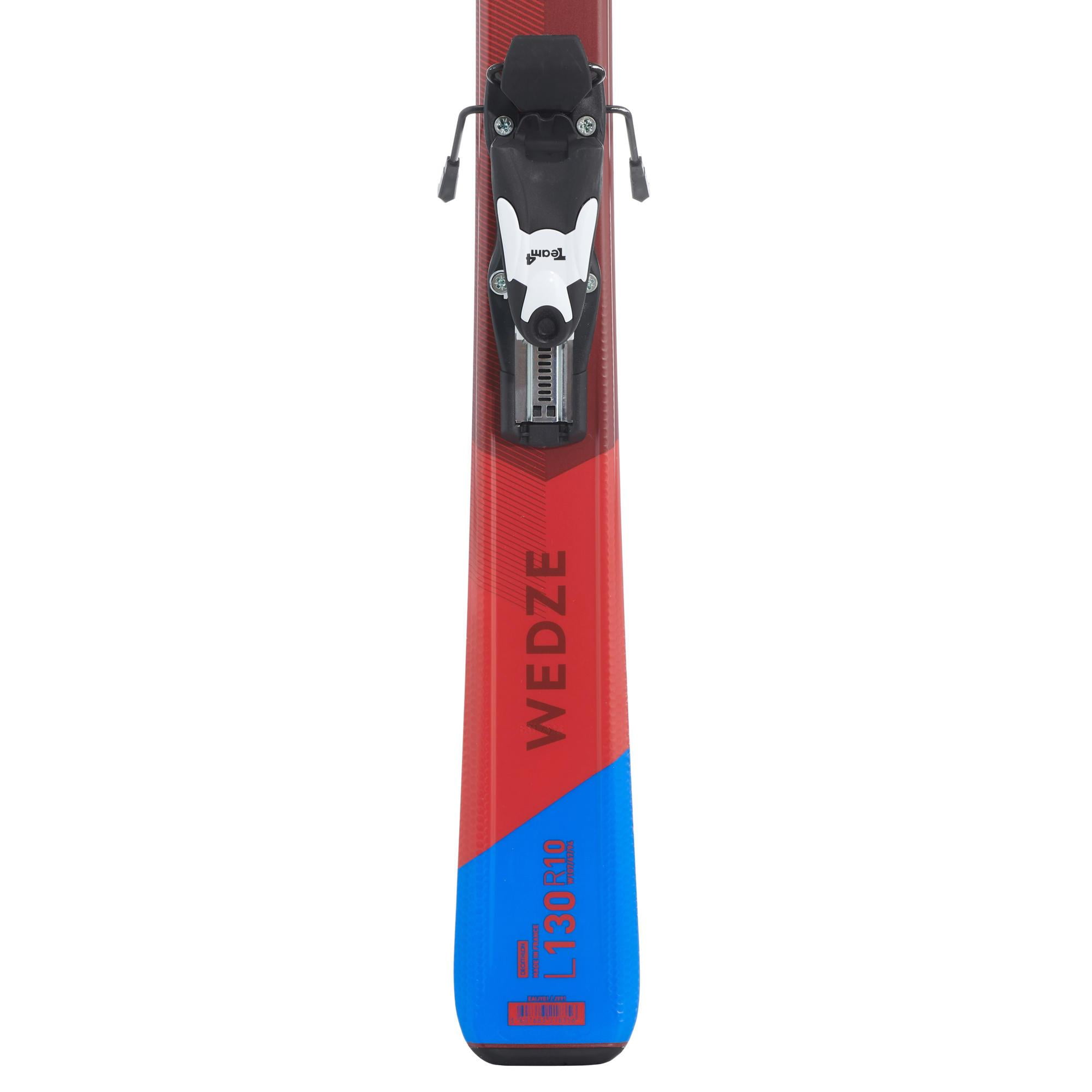 Decathlon Wedze 500 Kids Downhill Skis with Boost Bindings, Red