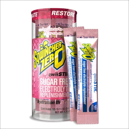 Sqwincher Qwik Stik Zero 10 ct, Strawberry Lemonade