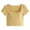 Yellow, variant on Crop Tops for Women with Built in Bras Square Neck Short Sleeve Ribbed T Shirts Loose Fitting Casual Tops