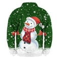 thumbnail image 3 of EchfiProm Mens Fleece Hoodies Graphic Pullover Green Christmas Snowman Zipper Mock Neck Xmas Sweatshirt for Men Athletic L, 3 of 3