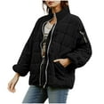thumbnail image 2 of FDGIU Women's Lightweight Quilted Puffer Jacket - Long Sleeve Zip Up with Pockets, Loose Fit Warm Winter Casual Outerwear Coat, 2 of 7