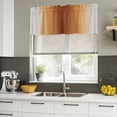 thumbnail image 4 of Dark Burnt Orange Grey Ombre Curtain Valances for Windows, Kitchen Valance Window Treatments Panel 2 Pack, Farmhouse Gradient Minimalist Rod Pocket Short Curtains for Bathroom Bedroom 42 x 12 Inch, 4 of 8