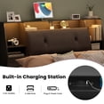 thumbnail image 6 of Someet 2 in 1 Queen Size Removable Upholstered Bookcase Headboard with 2 USB & 2 Type-C Port & Power Outlets & LED Light, Black, 6 of 11